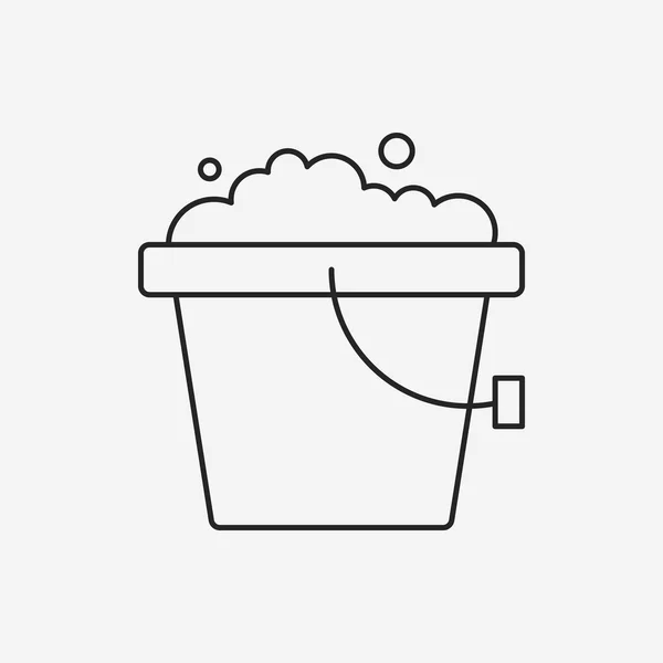 Línea de cubo de agua icono — Vector de stock