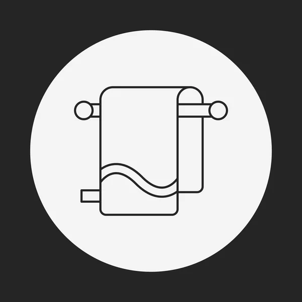 Línea de toalla icono — Vector de stock