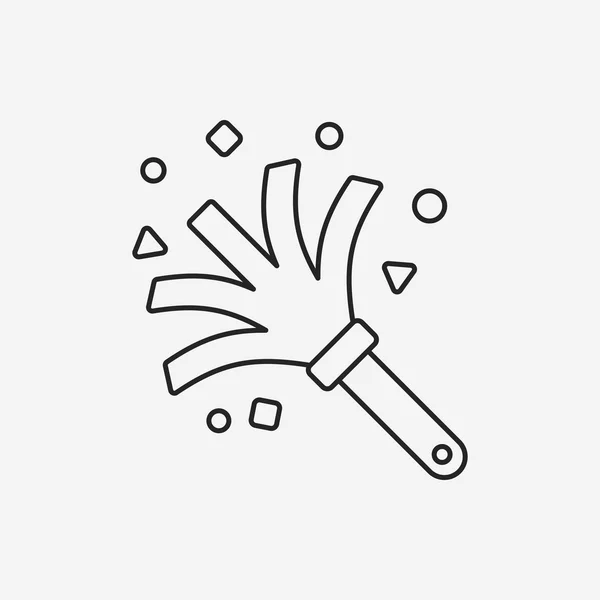 Feather duster line icon — Stock Vector