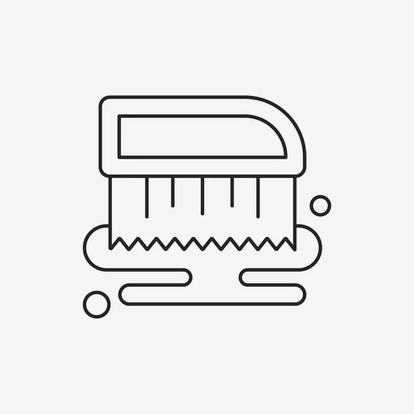 Schoonmaak borstel lijn pictogram — Stockvector