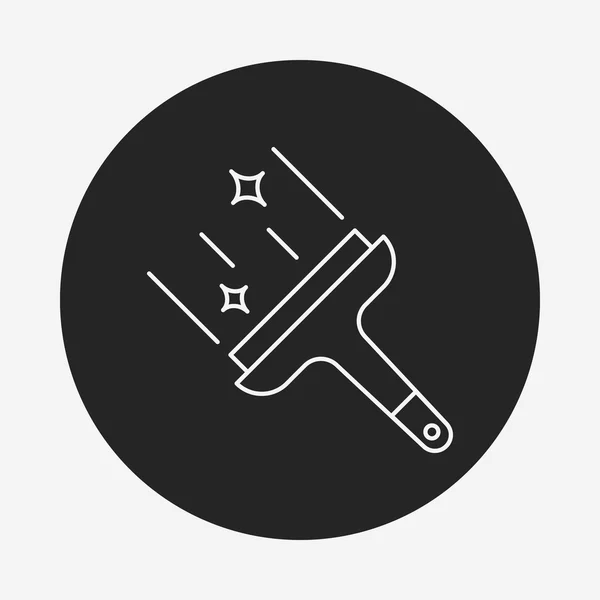 Limpieza cepillo línea icono — Vector de stock