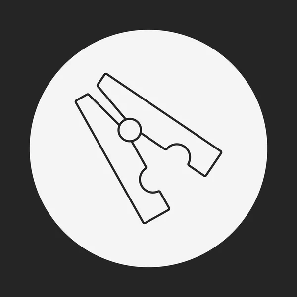 Clothespin line icon — Stock Vector
