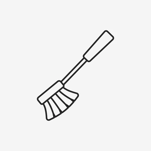 Limpieza cepillo línea icono — Vector de stock