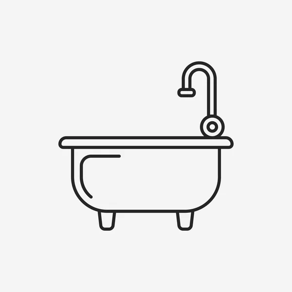 Icono de línea de bañera — Vector de stock