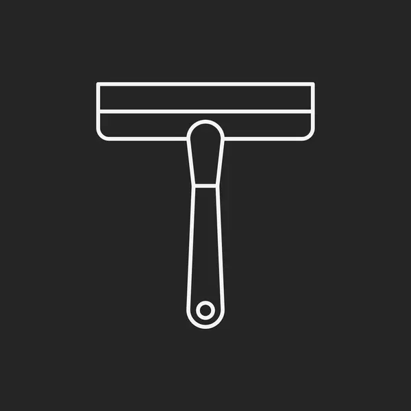 Limpeza ícone de linha de escova — Vetor de Stock