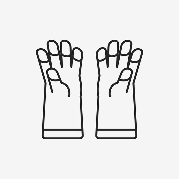 Limpieza guantes línea icono — Vector de stock