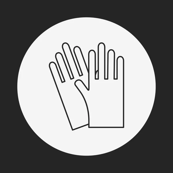 Limpieza guantes línea icono — Vector de stock