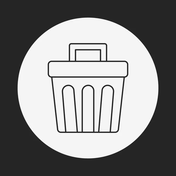 Lixo lata ícone de linha — Vetor de Stock