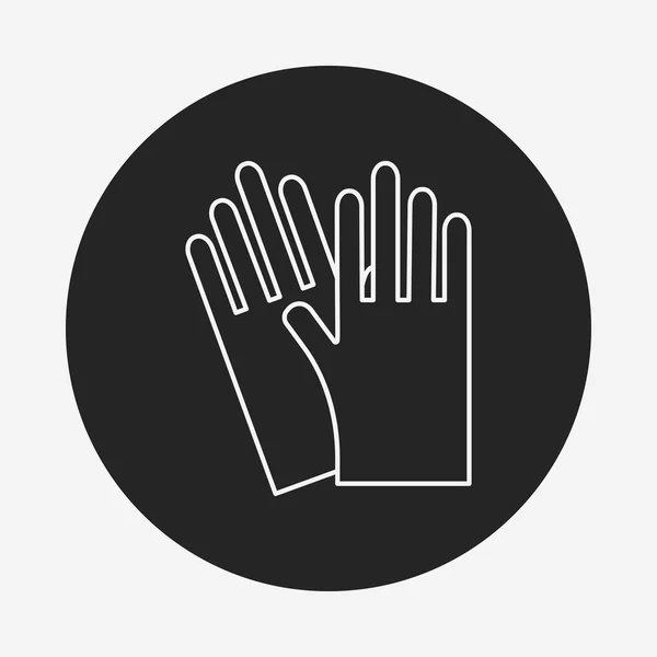 Limpieza guantes línea icono — Vector de stock