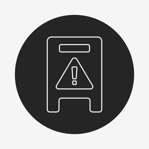 Caution wet floor line icon — Stock Vector