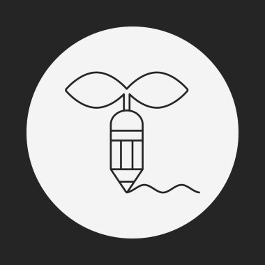 çevre koruma kavramı yeşil kalem simgesi