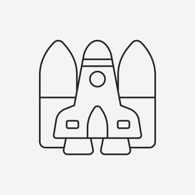 Uzay gemisi çizgi simgesi