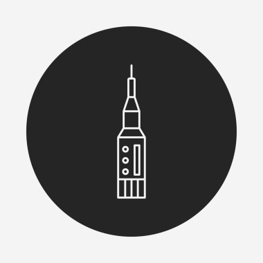 Uzay gemisi çizgi simgesi