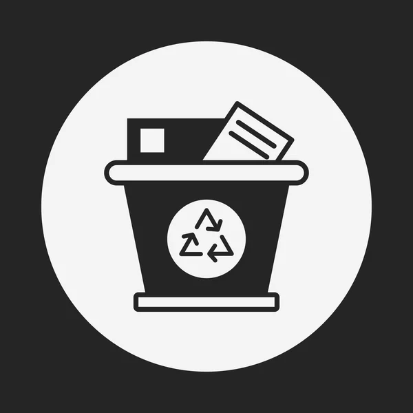 Concept de protection de l'environnement icône poubelle recyclée — Image vectorielle