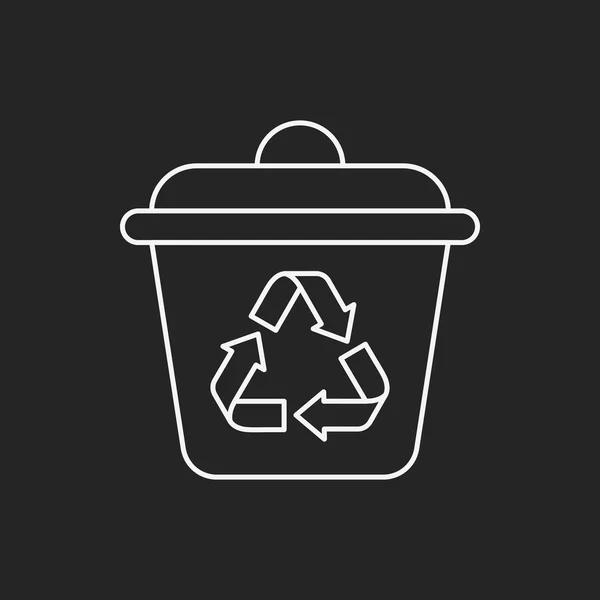 Concepto de protección ambiental icono de la línea de basura reciclada — Vector de stock