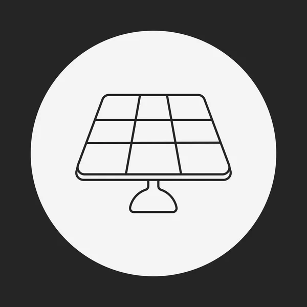 환경 보호 개념 태양 에너지 라인 아이콘 — 스톡 벡터