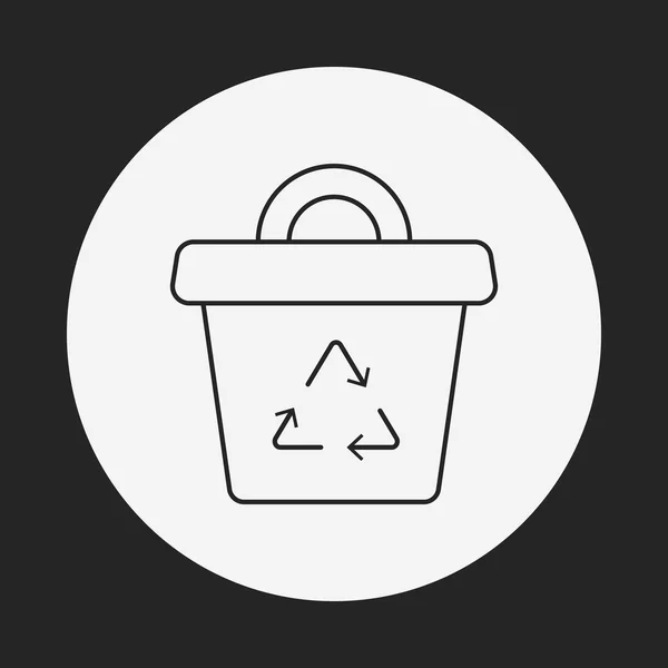 환경 보호 개념 재활용된 쓰레기 라인 아이콘 — 스톡 벡터