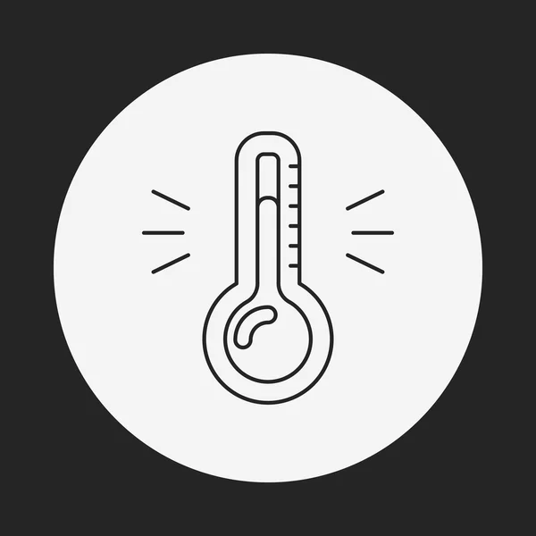 Значок линии термометра — стоковый вектор