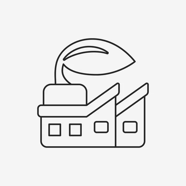 Environmental protection concept factory line icon — Stock Vector