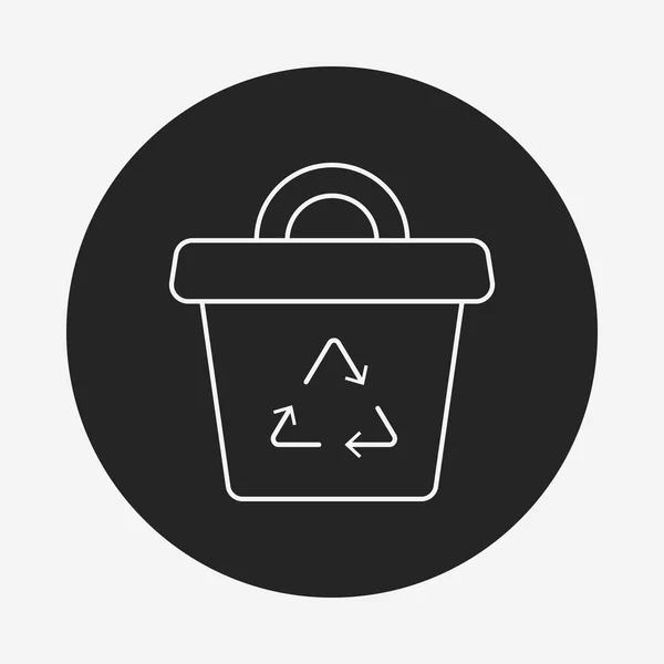 Concepto de protección ambiental icono de la línea de basura reciclada — Vector de stock