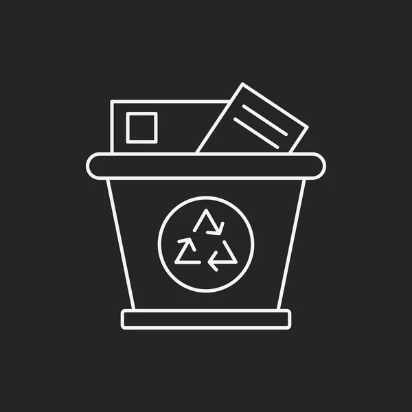 Concepto de protección ambiental icono de la línea de basura reciclada — Vector de stock