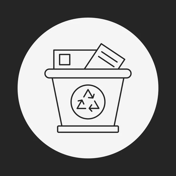 환경 보호 개념 재활용된 쓰레기 라인 아이콘 — 스톡 벡터