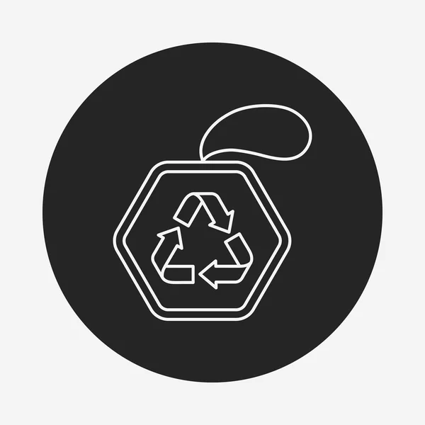 Recycler l'icône de ligne d'étiquette — Image vectorielle