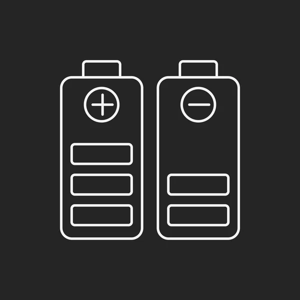 Concept de protection de l'environnement icône de ligne de batterie — Image vectorielle