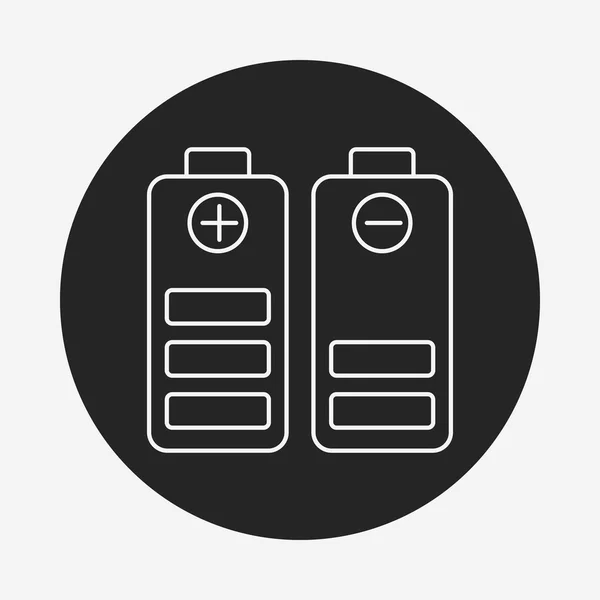 Icono de línea de batería concepto de protección ambiental — Vector de stock