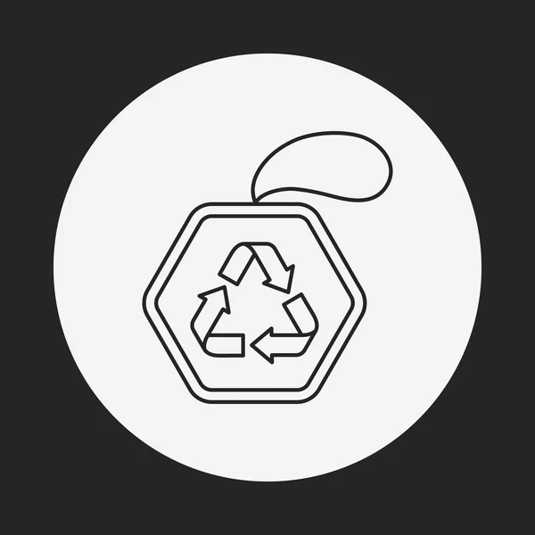 Recycler l'icône de ligne d'étiquette — Image vectorielle