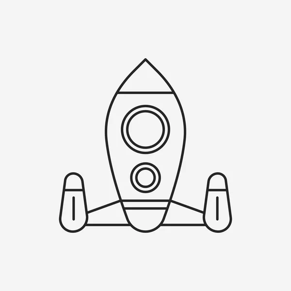 Icône de ligne de vaisseau spatial — Image vectorielle