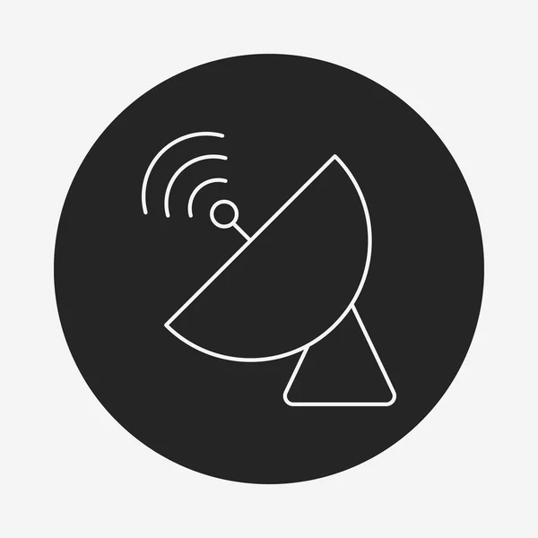 Ruimte satelliet lijn pictogram — Stockvector