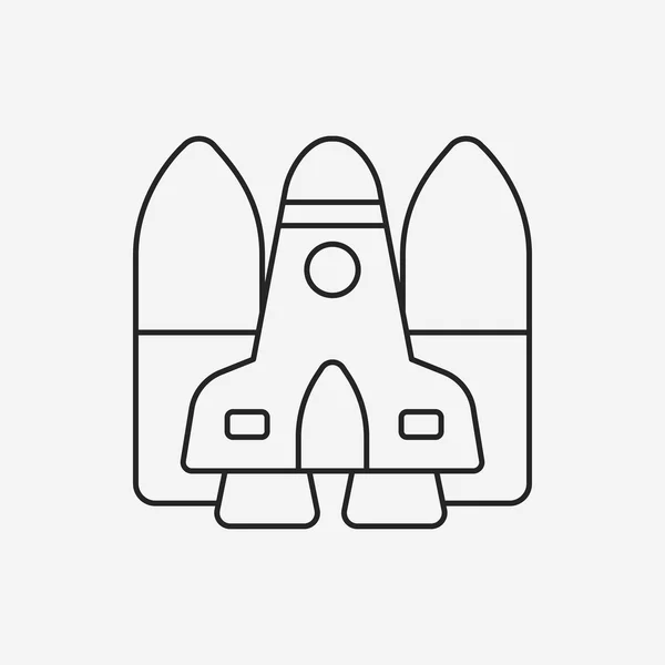 Ícone de linha de nave espacial — Vetor de Stock