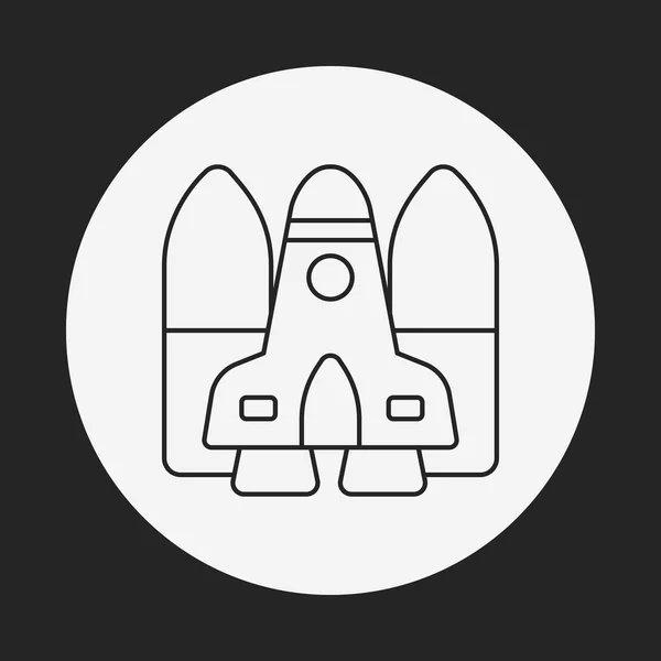 Icono de línea de nave espacial — Vector de stock