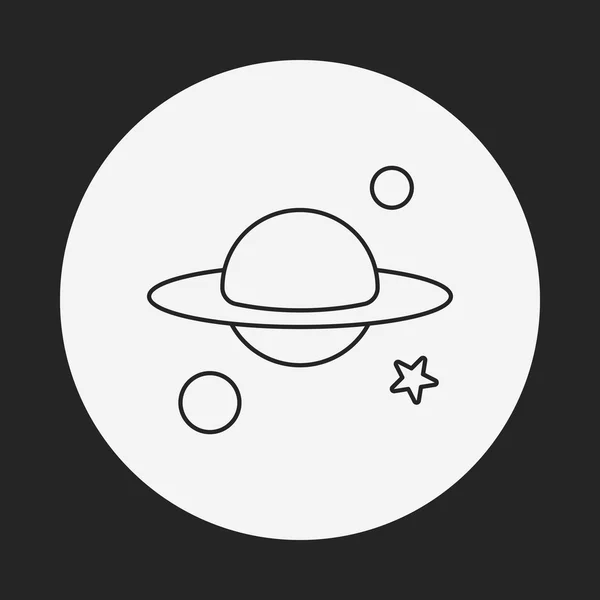 Space planet line icon — Stock Vector