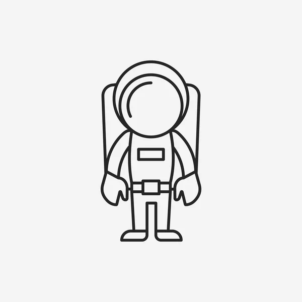 Espacio Astronauta icono de línea — Vector de stock