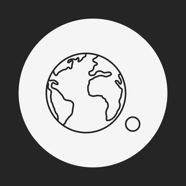 Ikona čáry země prostor — Stockový vektor