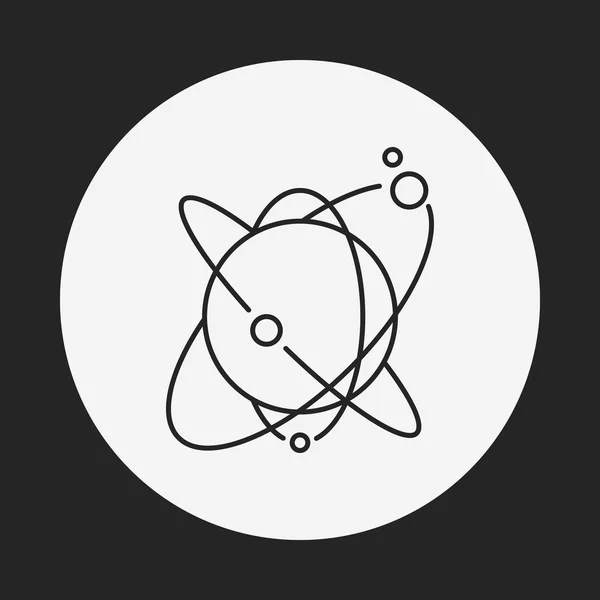 Planeta espacial icono de línea — Vector de stock