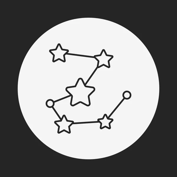 Ruimte sterren lijn pictogram — Stockvector