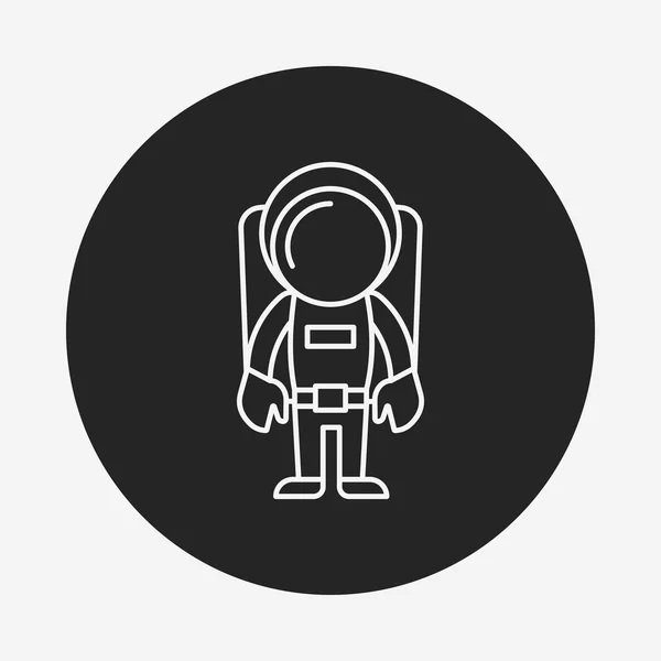 Espacio Astronauta icono de línea — Vector de stock
