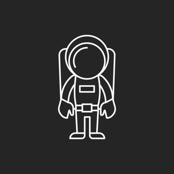 Espacio Astronauta icono de línea — Vector de stock