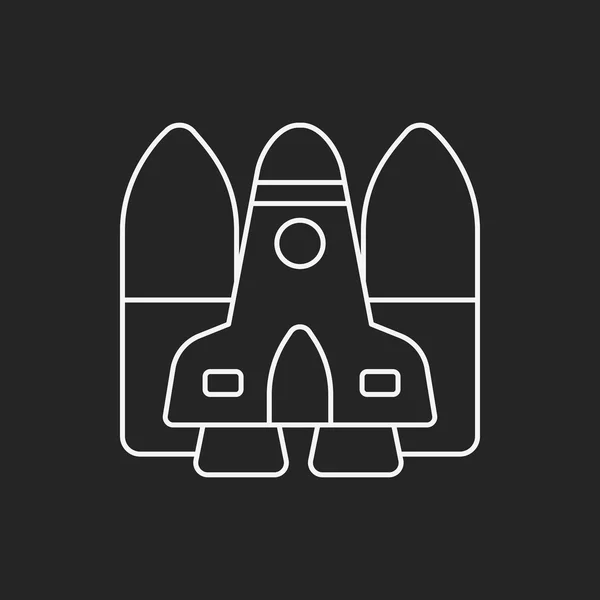 Icono de línea de nave espacial — Vector de stock