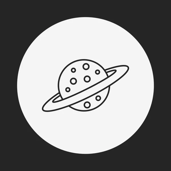 Planeta espacial icono de línea — Archivo Imágenes Vectoriales