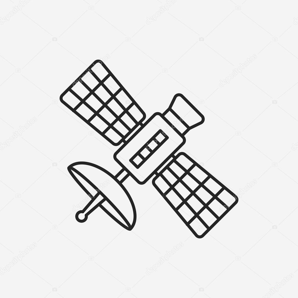 Space Satellite line icon