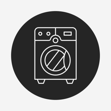 çamaşır makinesi çizgi simgesi