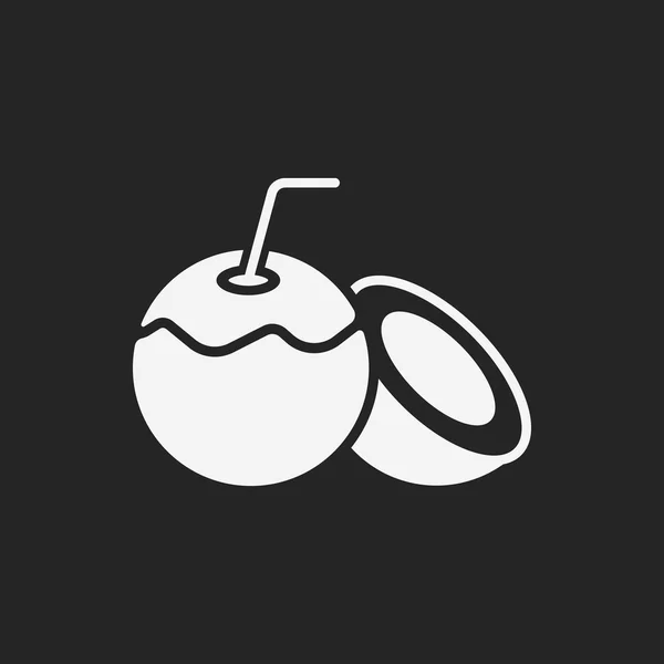 Frutas icono de coco — Vector de stock