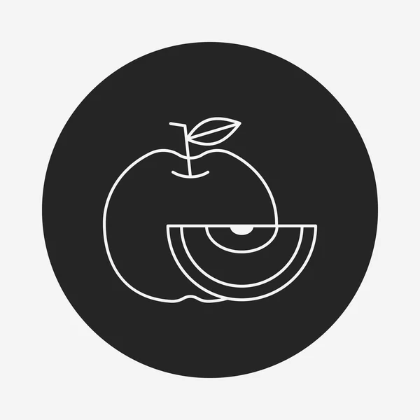 Fruta manzana línea icono — Vector de stock