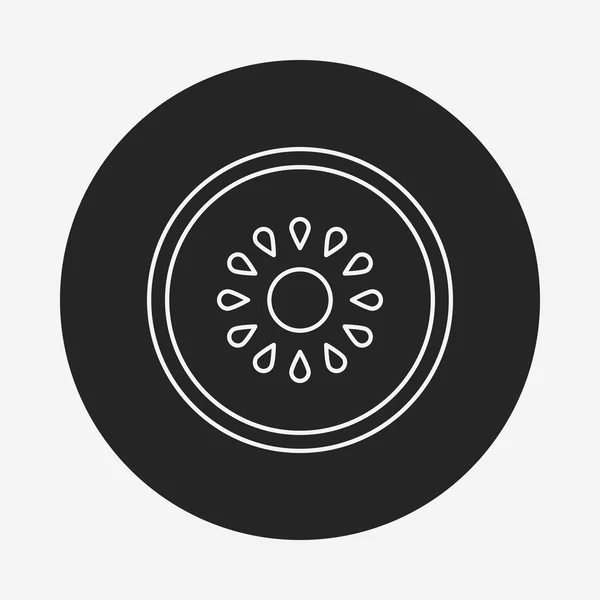 Gyümölcsök kiwi sor ikon — Stock Vector