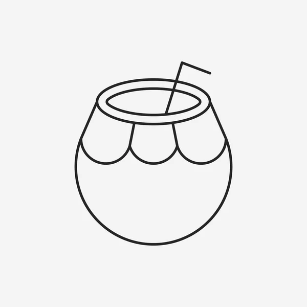 Fruits coconut juice line icon — Stock Vector