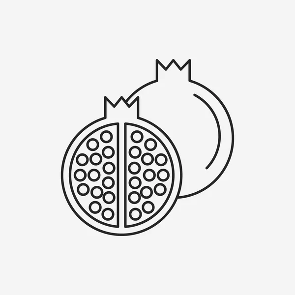 Fruits pomegranate line icon — Stock Vector
